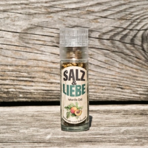 Salz und Liebe - Marille - Aprikose - Dill Salz in der Minimühle - Grillsalz