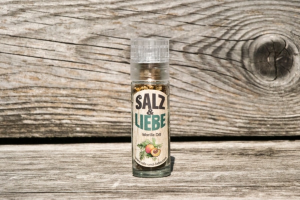 Salz und Liebe - Marille - Aprikose - Dill Salz in der Minimühle - Grillsalz