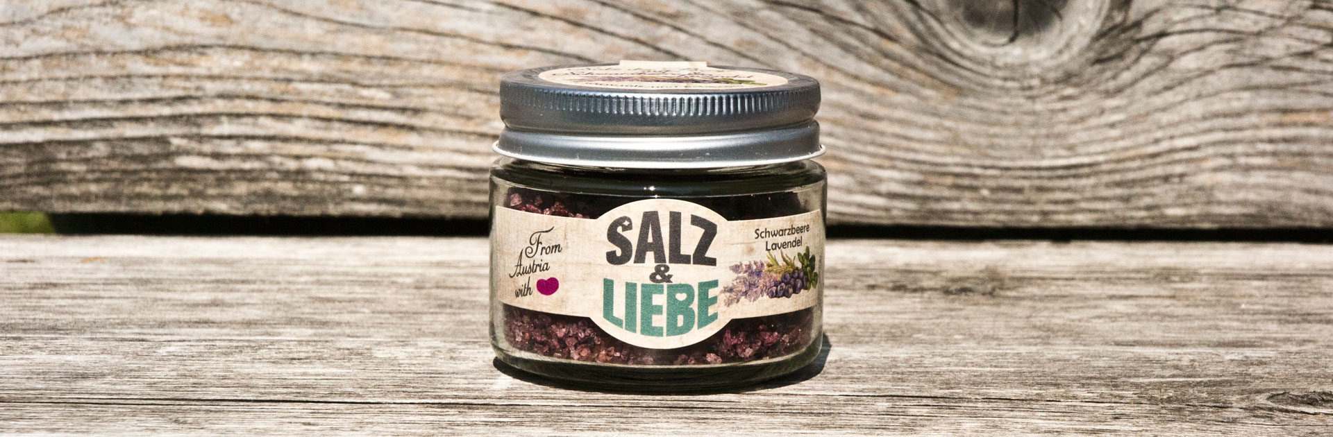 Salz und Liebe - Schwarzbeere Lavendel grobes Bergsalz
